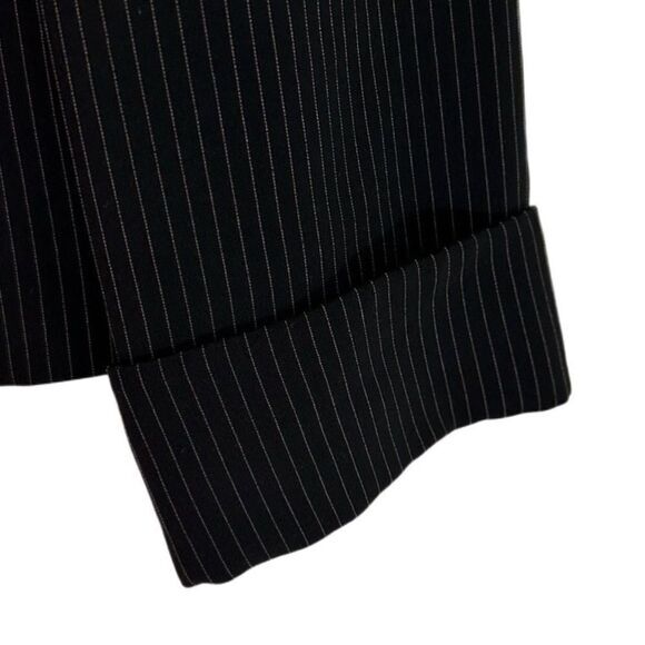 Tahari women's blazer Size 8 Black cropped cuffed pinstripe Gray lined - Picture 4 of 13